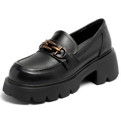 Classy Platform Loafers Women's Dark Academia Shoes