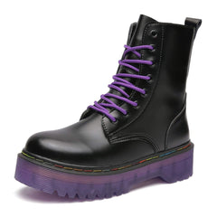 Thick Purple Sole High Ankle Unisex Alternative Boots